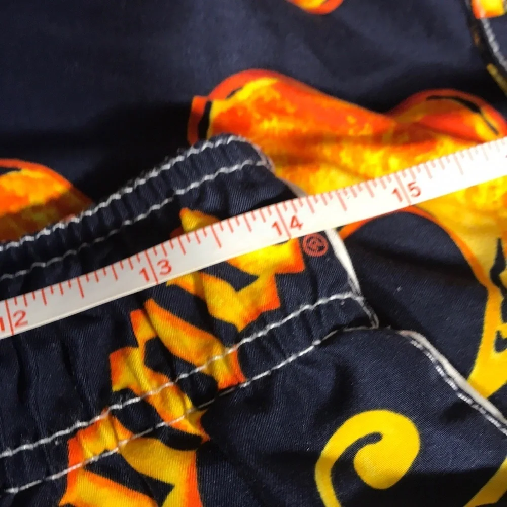 Corona Extra Mens Hawaiian Swim Board Shorts Unlined Size Medium Blue Yellow‎